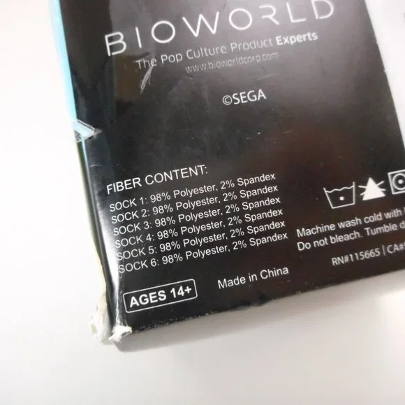 Sonic the Hedgehog Crew Socks 6 Pair Men's size US 8-12 - Picture 6 of 7